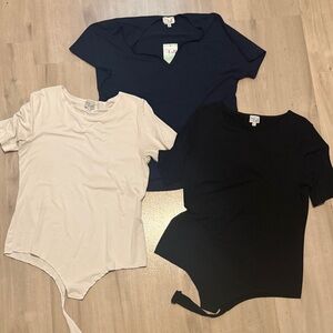 LivTall Women's Black, Navy, and White Tops